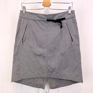 NAU Size 6 Woven Pencil Skirt Zipper Pockets Snap Center Vent Hi Low Hem Gray